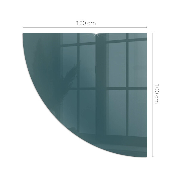 Quarter-circle glass hearth plate Sea Colour