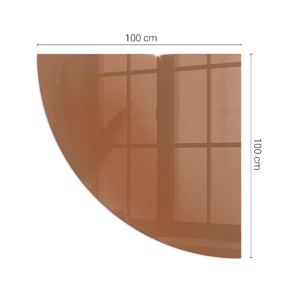 Quarter-circle tempered glass hearth Colour Brown