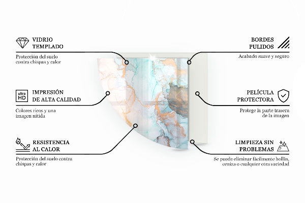 Quarter-circle tempered glass hearth Colour Pink