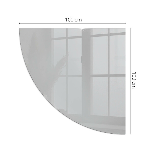 Quarter-circle glass hearth plate Colour Light grey