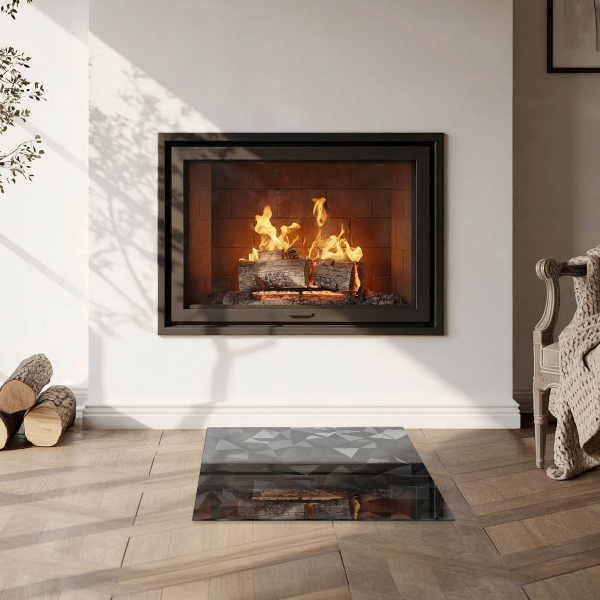 Square glass hearth for log burner Three-dimensional geometry