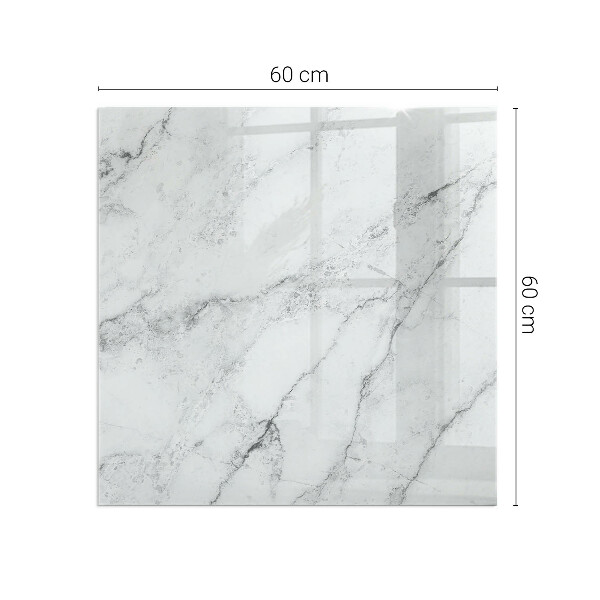 Square glass hearth for wood stove Marble pattern with veins