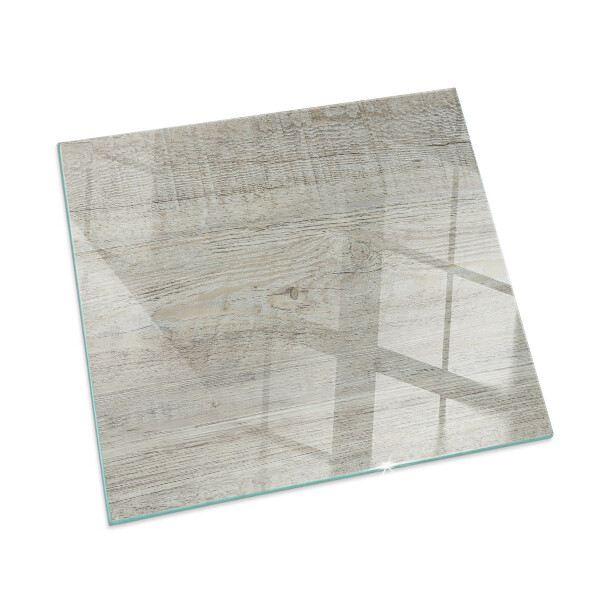 Square glass hearth for log burner Light wood texture