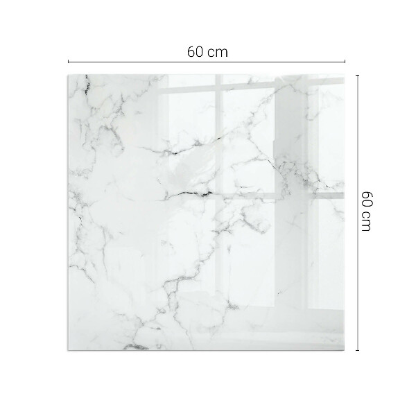 Square glass hearth Marble pattern with veins