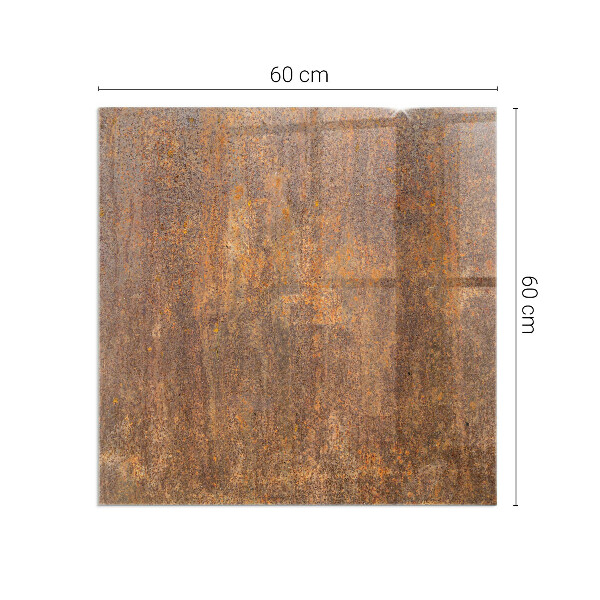 Square glass hearth for log burner Rust texture on metal