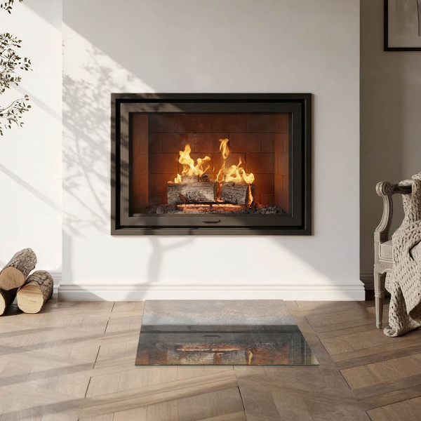 Square glass hearth Abstract texture pattern