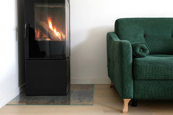 Square glass hearth Abstract texture pattern