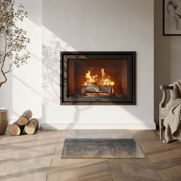 Square glass hearth Abstract texture pattern