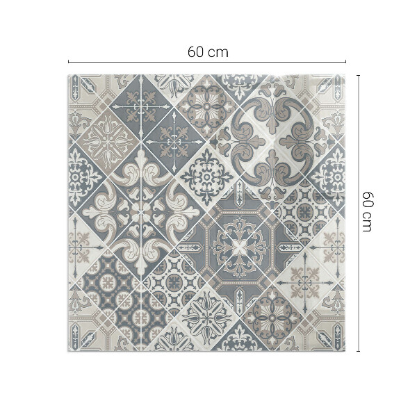 Square glass hearth for wood stove Decorative mosaic pattern