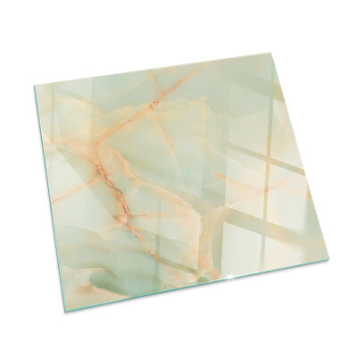 Square glass hearth Abstract marble pattern