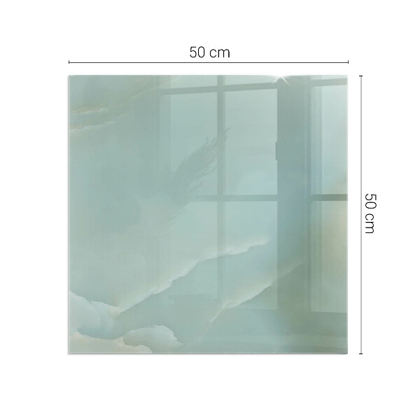 Square glass hearth for log burner Delicate marble pattern