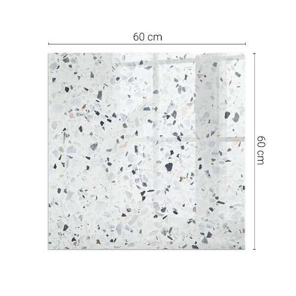 Square glass hearth for log burner Stone pattern with particles