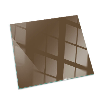 Square glass hearth for log burner Colour Brown