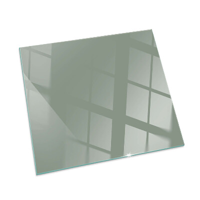 Square glass hearth Grey-green colour