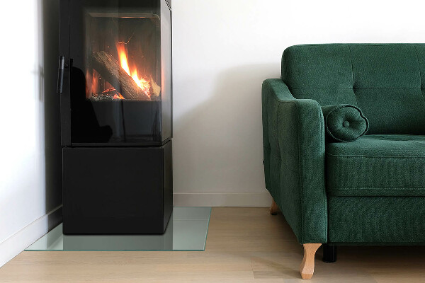Square glass hearth Colour Light Green