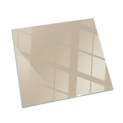 Square glass hearth for wood stove Colour Beige