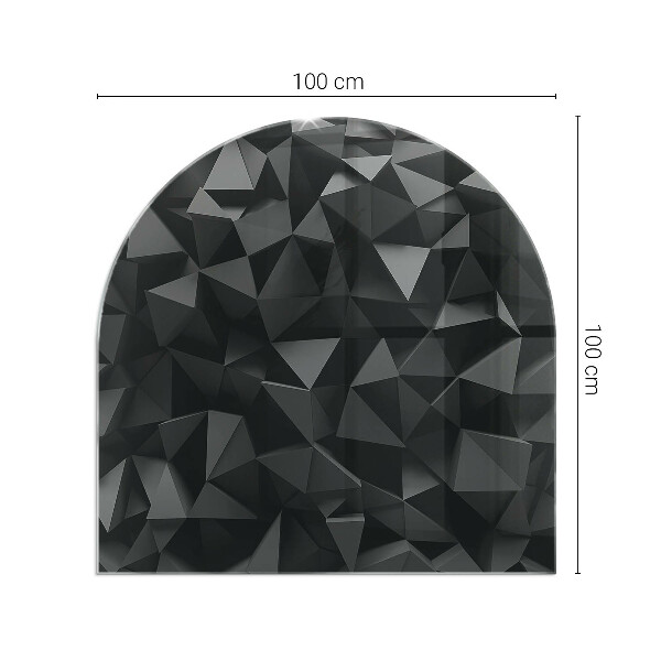 Half-oval tempered glass hearth Three-dimensional geometry