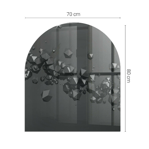 Half-oval toughened glass hearths Abstract cloud of solids