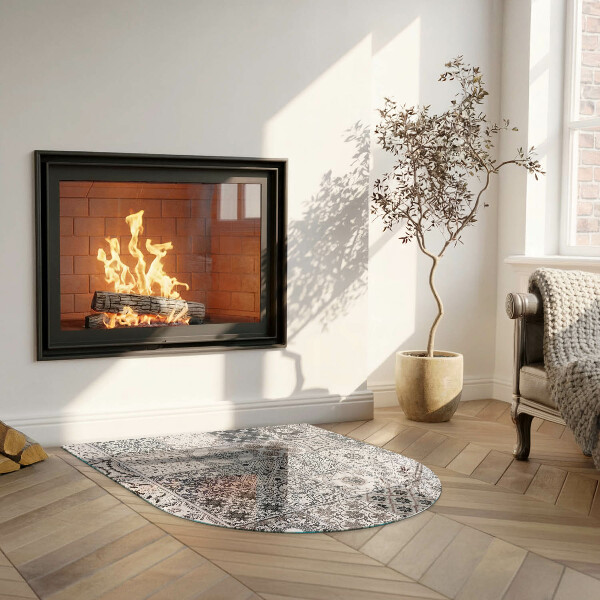 Half-oval tempered glass hearth Decorative tile patterns