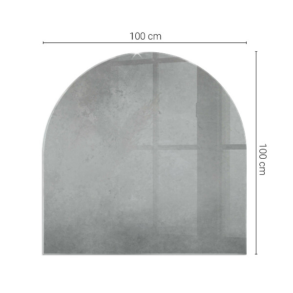 Half-oval toughened glass hearths Concrete texture with effect