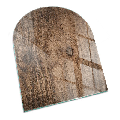 Half-oval tempered glass hearth Natural wood pattern