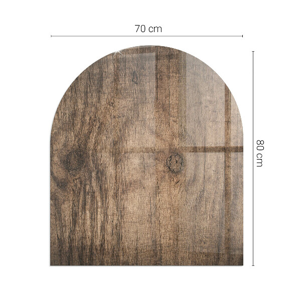 Half-oval tempered glass hearth Natural wood pattern