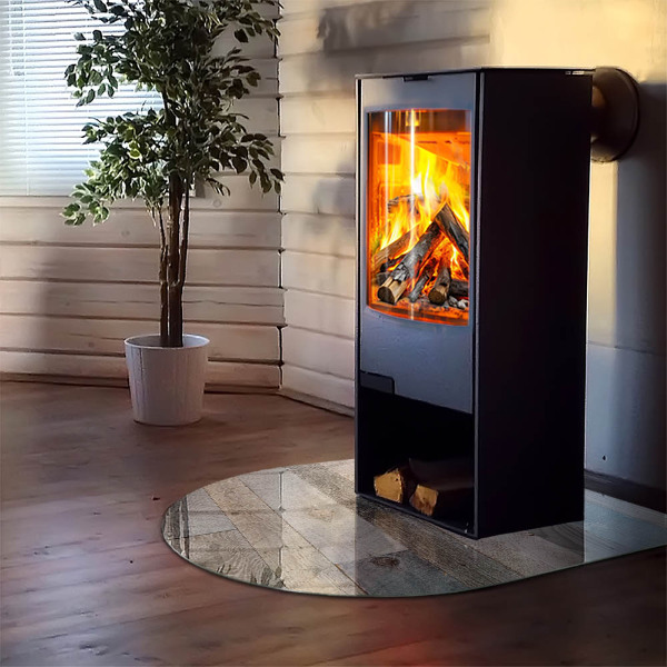 Half-oval tempered glass hearth Boards in different shades