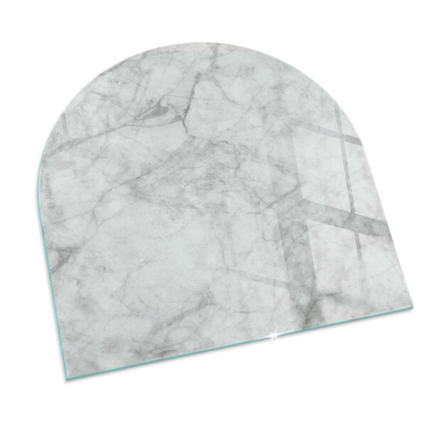 Half-oval glass hearth plate Marble structure pattern