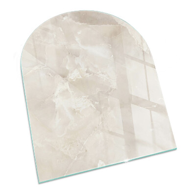 Half-oval toughened glass hearths Natural marble pattern