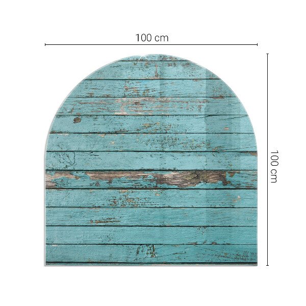 Half-oval glass hearth plate Rustic style boards