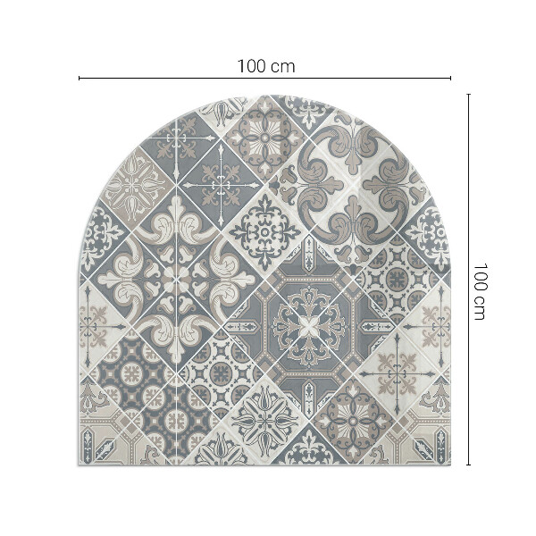Half-oval glass hearth plate Decorative mosaic pattern