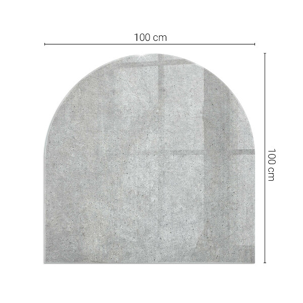 Half-oval toughened glass hearths Raw concrete texture