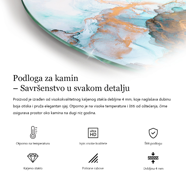 Half-oval toughened glass hearths Boards in different shades