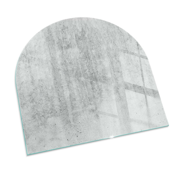 Half-oval tempered glass hearth Raw concrete texture
