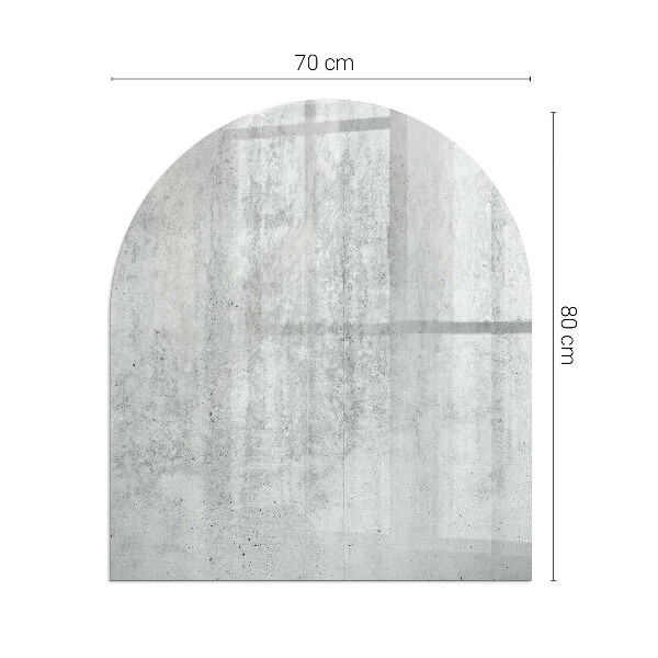 Half-oval tempered glass hearth Raw concrete texture