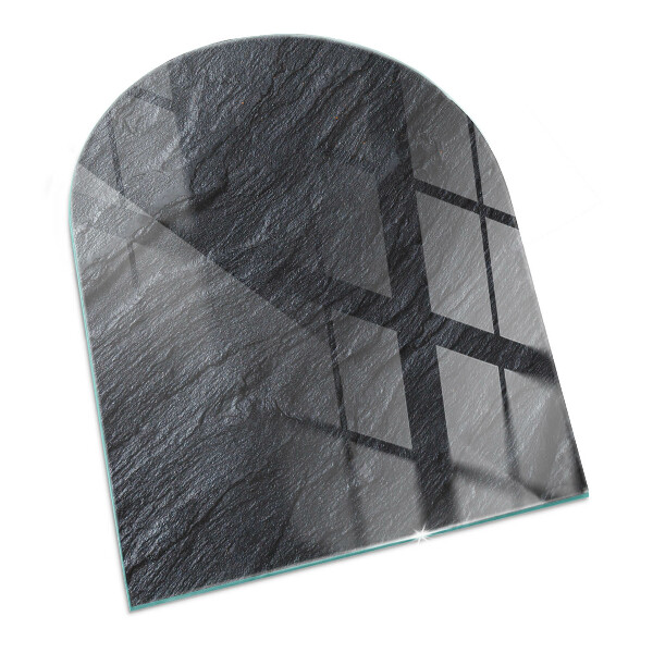 Half-oval tempered glass hearth Stone surface texture