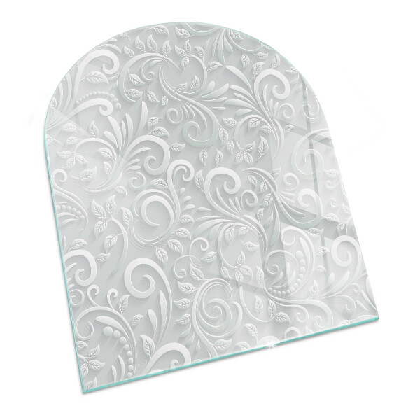 Half-oval toughened glass hearths Elegant plant pattern