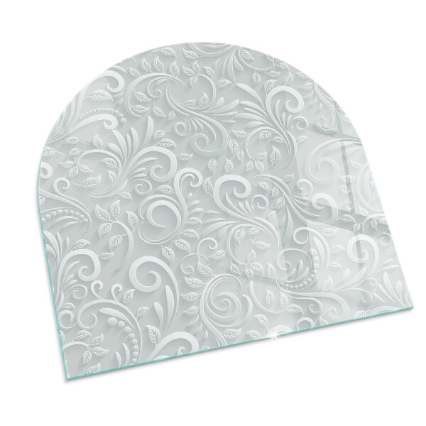 Half-oval toughened glass hearths Elegant plant pattern