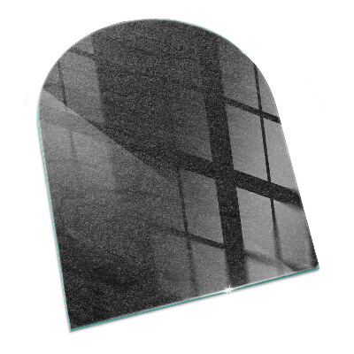 Half-oval glass hearth plate Stone surface texture