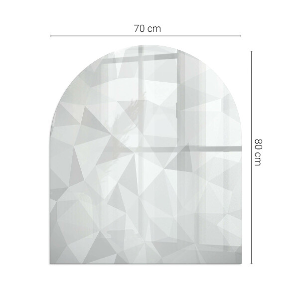 Half-oval toughened glass hearths Abstract geometric pattern