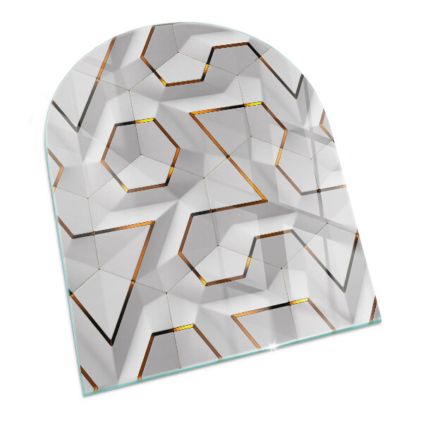 Half-oval toughened glass hearths 3D geometric pattern