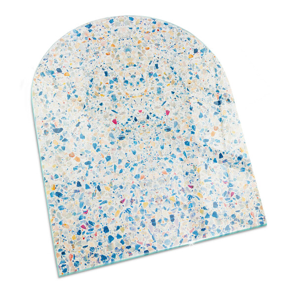 Half-oval glass hearth plate Abstract texture pattern