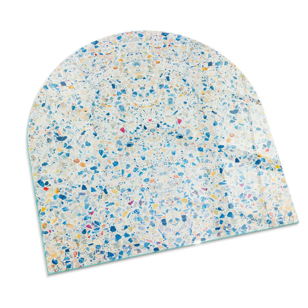 Half-oval glass hearth plate Abstract texture pattern