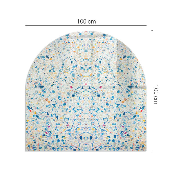 Half-oval glass hearth plate Abstract texture pattern