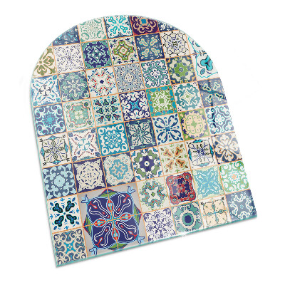 Half-oval tempered glass hearth Mosaic patterns on tiles