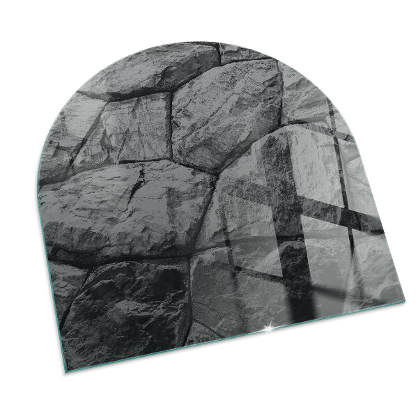 Half-oval toughened glass hearths Natural stone pattern