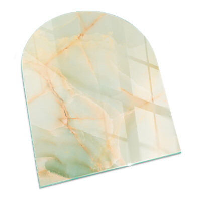 Half-oval toughened glass hearths Abstract marble pattern