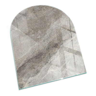 Half-oval tempered glass hearth Natural stone pattern