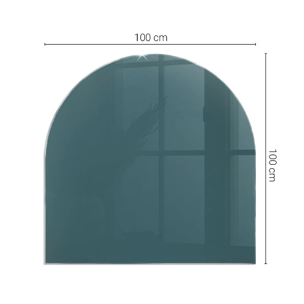 Half-oval glass hearth plate Sea Colour