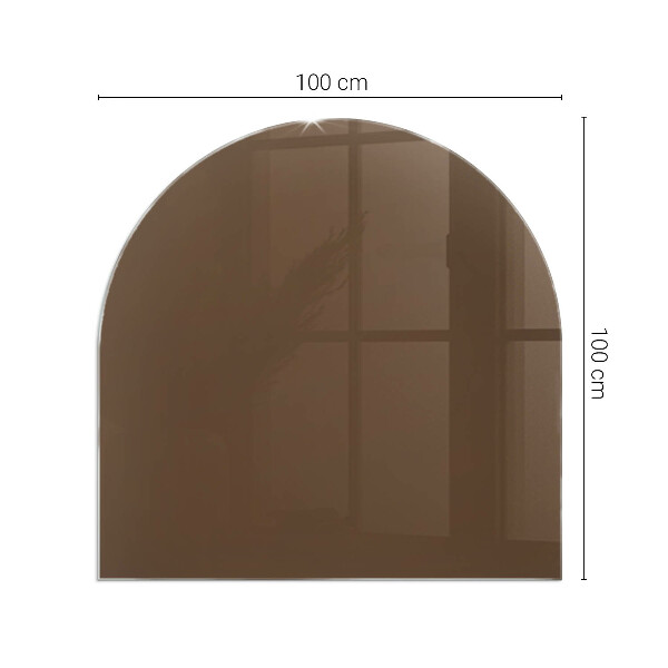 Half-oval tempered glass hearth Colour Brown